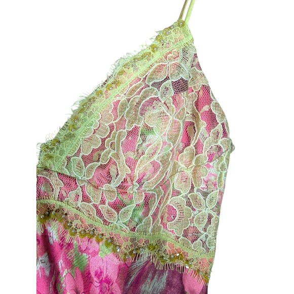 DAVE & JOHNNY by Laura Ryner Vintage Beaded Floral Lace Slip Dress 7 / 8 - Picture 5 of 13